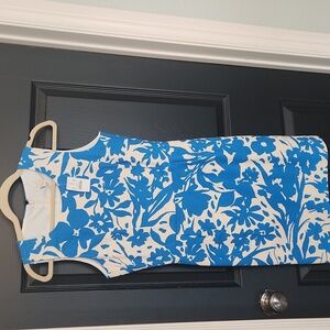 NWT Women's JCrew blue and white floral sleeveless dress size 4